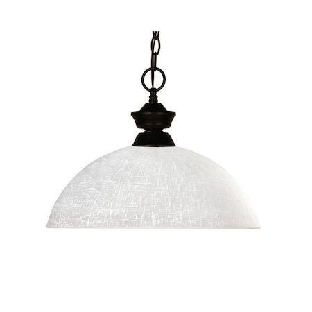 Z-Lite Riviera 1 Light Pendant, Bronze & White Linen 100701BRZ-DWL14